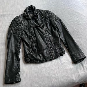 All Saints Spitalfields Leather Moto Jacket